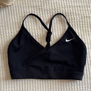 Nike Black Racerback Sports Bra with White Swoosh